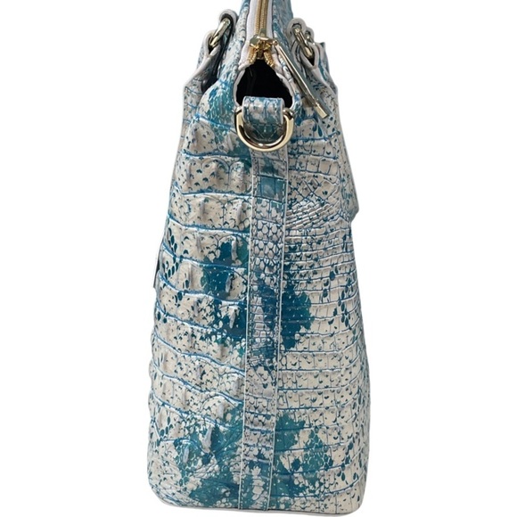 Brahmin Large Duxbury Mesmerized Melbourne Leather Satchel Calming Blue - Picture 3 of 8